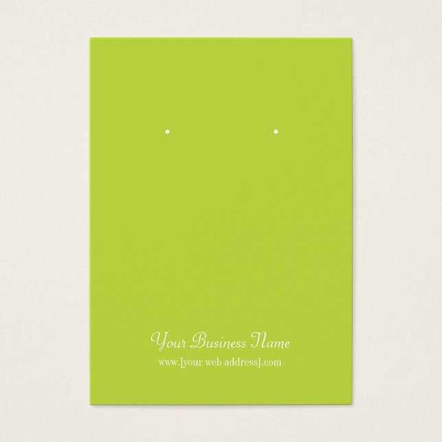 Lime Green Schlicht Simple Custom Earring Card (Vorderseite)