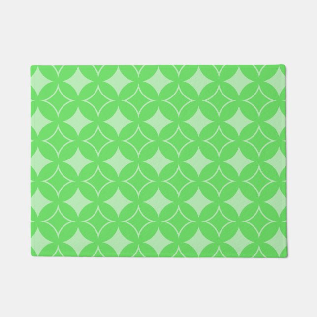Lime-Green-Shippo-Muster Fußmatte (Vorderseite)