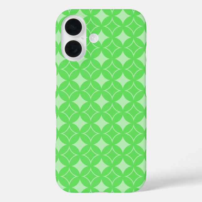 Lime-Green-Shippo-Muster iPhone 16 Hülle (Rückseite)
