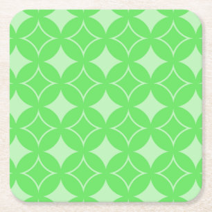 Lime-Green-Shippo-Muster Rechteckiger Pappuntersetzer