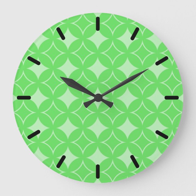 Lime green shippo pattern große wanduhr (Vorderseite)