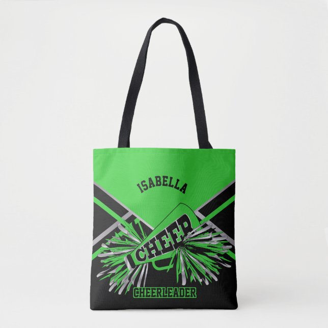 Lime Green, Silver und Black Cheerleader Tasche (Vorderseite)