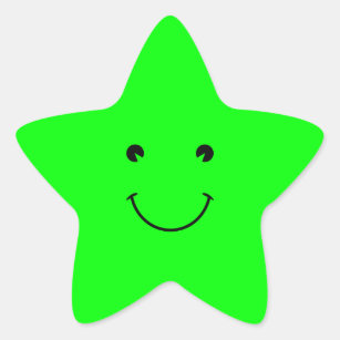 Lime Green Smile Stern-Aufkleber