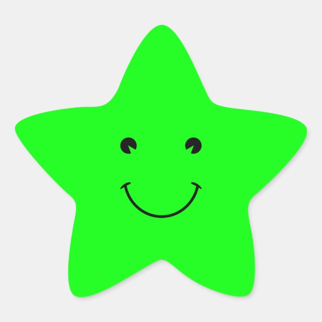 Lime Green Smile Stern-Aufkleber (Vorderseite)