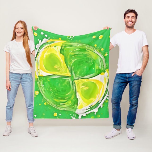 Lime Green Spiral Fleecedecke (Beispiel)