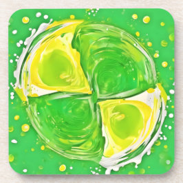 Lime Green Spiral Getränkeuntersetzer