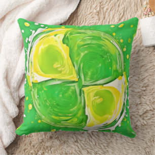 Lime Green Spiral Kissen