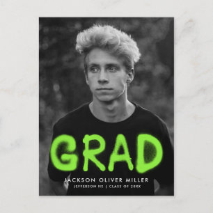 Lime Green Spray Paint Foto Graduation Party Einladungspostkarte