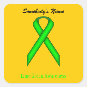 Lime Green Standard Ribbon von Kenneth Yoncich Quadratischer Aufkleber
