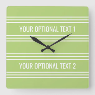 Lime Green Strips benutzerdefinierte Wanduhr