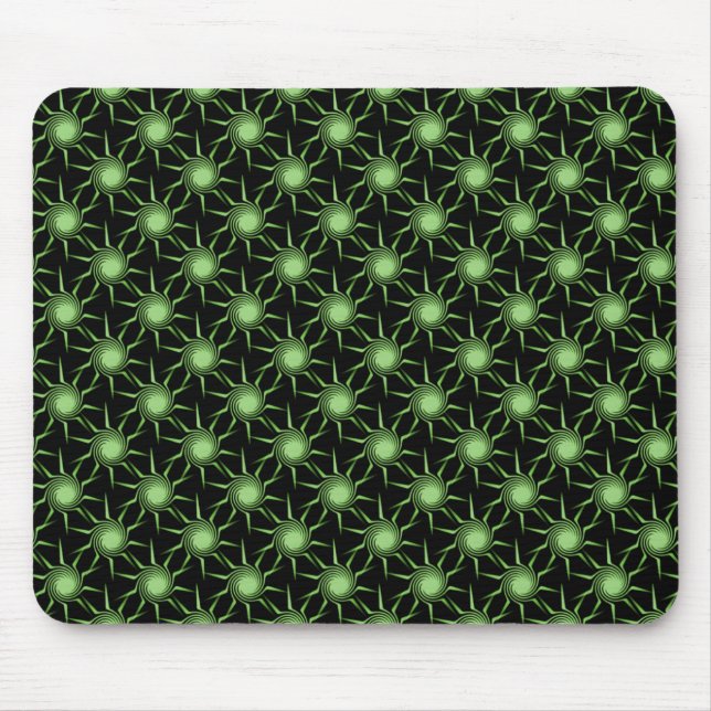 Lime Green Swirling Suns Mousepad (Vorne)