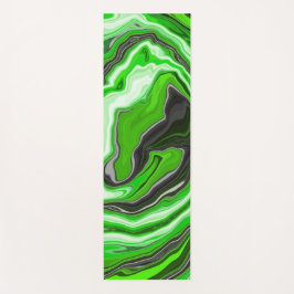Lime Green und Black Marmor wie Wirbel Fluid Art Yogamatte