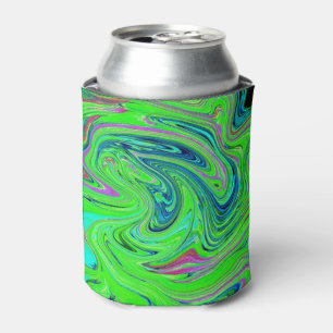 Lime Green und Blue Groovy Abstrakt Retro Art Dosenkühler