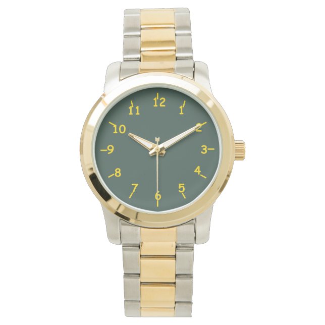 Lime Green und Dairy Gold Armbanduhr (Vorderseite)