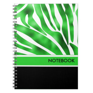 Lime Green und White Zebra Stripe Notebook Notizblock