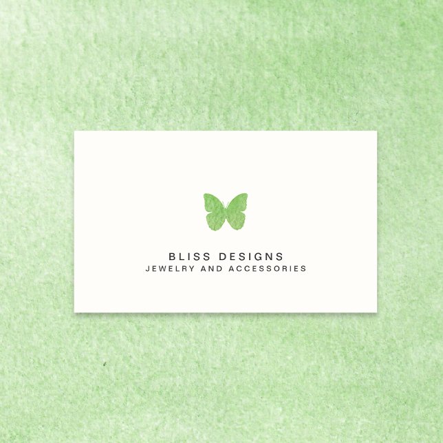 Lime Green Wassercolor Butterfly-Logo Visitenkarte (Von Creator hochgeladen)