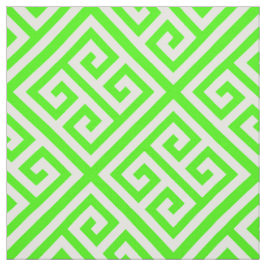 Lime Green White Med Griechischer Key Diag T Muste Stoff