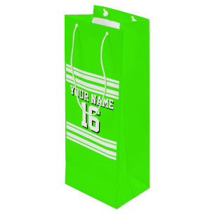 Lime Green White Team Jersey Name Geschenktüte Für Weinflaschen
