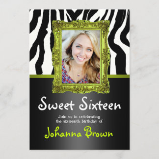 Lime Green Zebra - Foto - Sweet 16 Einladung