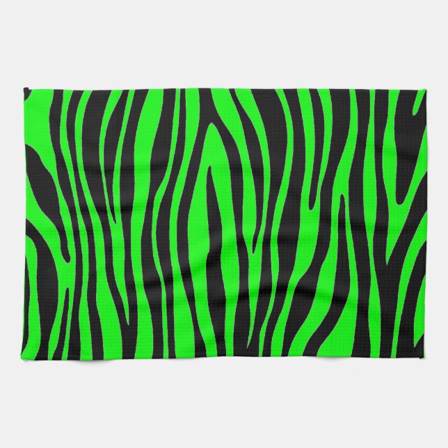 Lime Green Zebra Geschirrtuch (Horizontal)