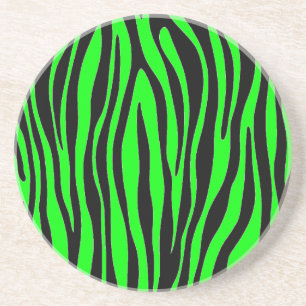 Lime Green Zebra Getränkeuntersetzer