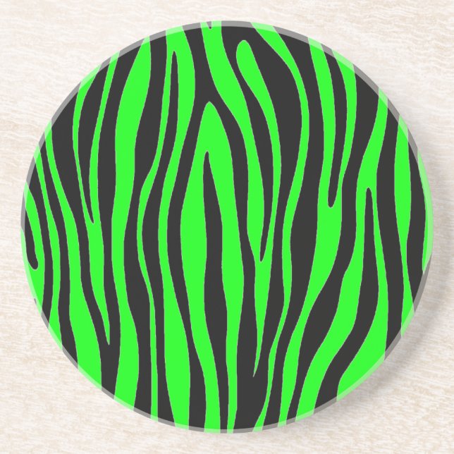 Lime Green Zebra Getränkeuntersetzer (Vorne)