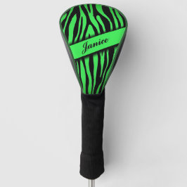Lime Green Zebra Golf Headcover