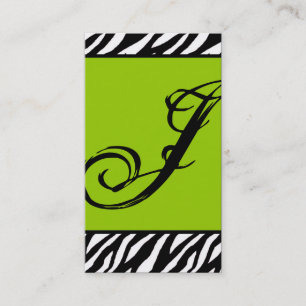Lime Green Zebra Imprimer Motif Carte de visite