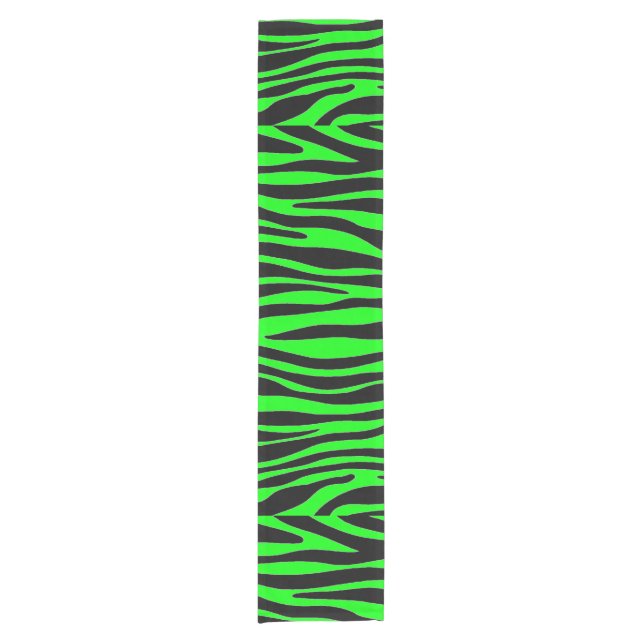 Lime Green Zebra Kurzer Tischläufer (Vorderseite)