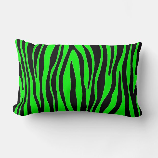 Lime Green Zebra Lendenkissen (Vorderseite)