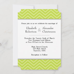 Lime Green Zickzack Wedding Einladung