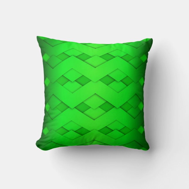 Lime Green Zig Zag Designkissen Kissen (Vorderseite)