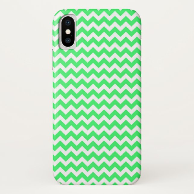 Lime Green Zig Zag Zickzack Case-Mate iPhone Hülle (Rückseite)