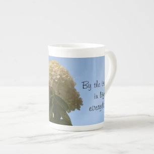 Lime-Hortensien-Tasse "Be Inspired" Prozellantasse