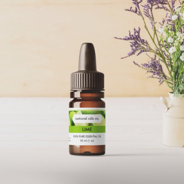 Lime Huiles Essentielles Étiquette de la bouteille (Créateur téléchargé)