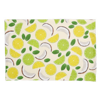 Lime lemon coconut and mint pattern happy summer kissenbezug