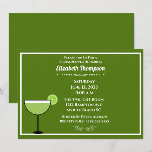 Lime Margarita Fête des mariées Party Invitation