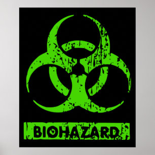 Lime Neon Grün Bio-Hazard Chemikalien Grafik Poster