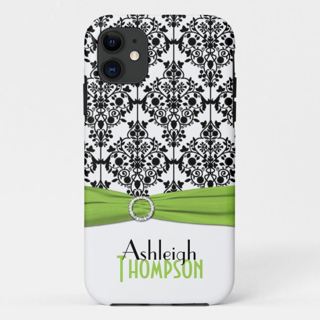 Lime, noir, blanc Damas iPhone 5 Coque (Dos)