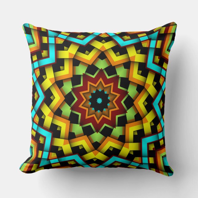 Lime personnalisé Vert jaune bleu étoile Coussin c (Recto)