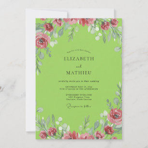 Lime Pink Blossom Hochzeit Einladung