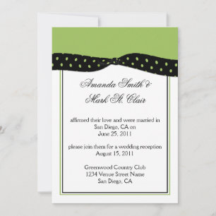Lime Schwarze Polka Dots Post Hochzeitsempfang Ein Einladung