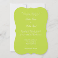 Lime Vert Blanc Plaine Simple Faire-part de mariag
