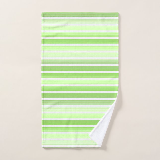 Lime vert et blanc cinq bandes motif (Serviette à main)