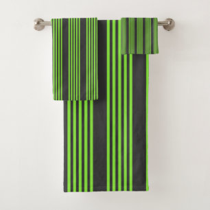 Lime vert et charbon de bois cinq bandes motif