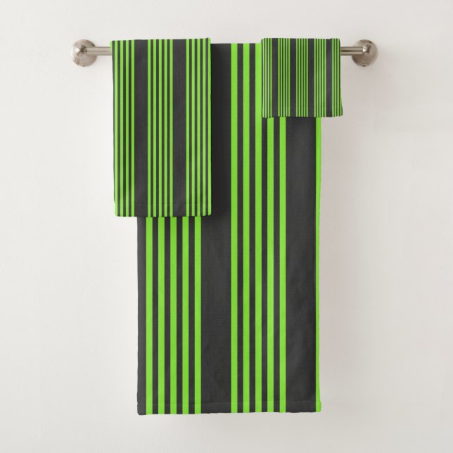 Lime vert et charbon de bois cinq bandes motif (En situation)