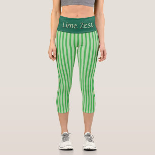 „LIME ZEST“ VON JEANIE DEE: PERSONALISIERBARE HOHE CAPRI LEGGINGS