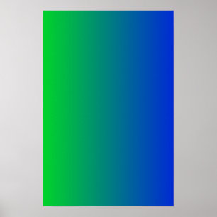 Lime zu Blau Farbverlauf Poster
