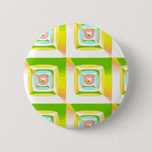Limegrün Gelb Blau Pink 3D aufgeblasene Quadrate Button