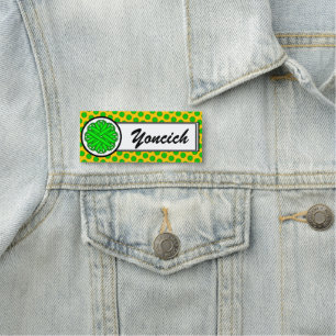 Limegrüne Blumen-Schleife von Kenneth Yoncich Namensschild